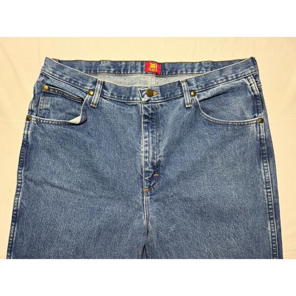 Wrangler Men's 36MWZ Slim Fit Straight Leg Blue Denim Jeans - Size 38x33.5 - Picture 5 of 7